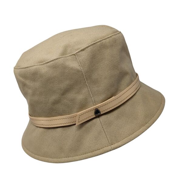 Liz Claiborne Bucket Hat Tan One Size Leather Strap Solid Outdoor - Picture 1 of 7